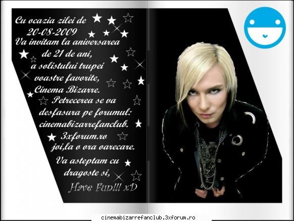 party for CB - asta e invitatia,scuzati liniile albe de pe langa - � Happy birthday �